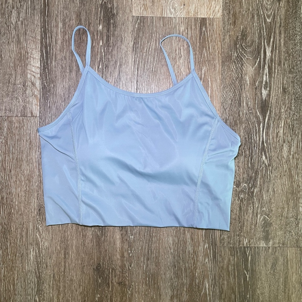 Women’s Plus Size Steel Blue Cropped Athletic Top